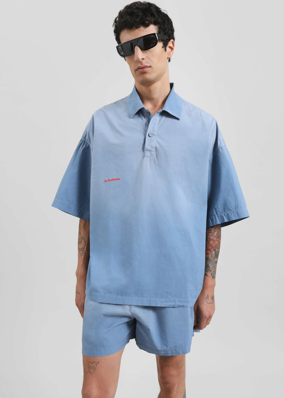 JW Anderson Logo Print Shorts - Light Blue