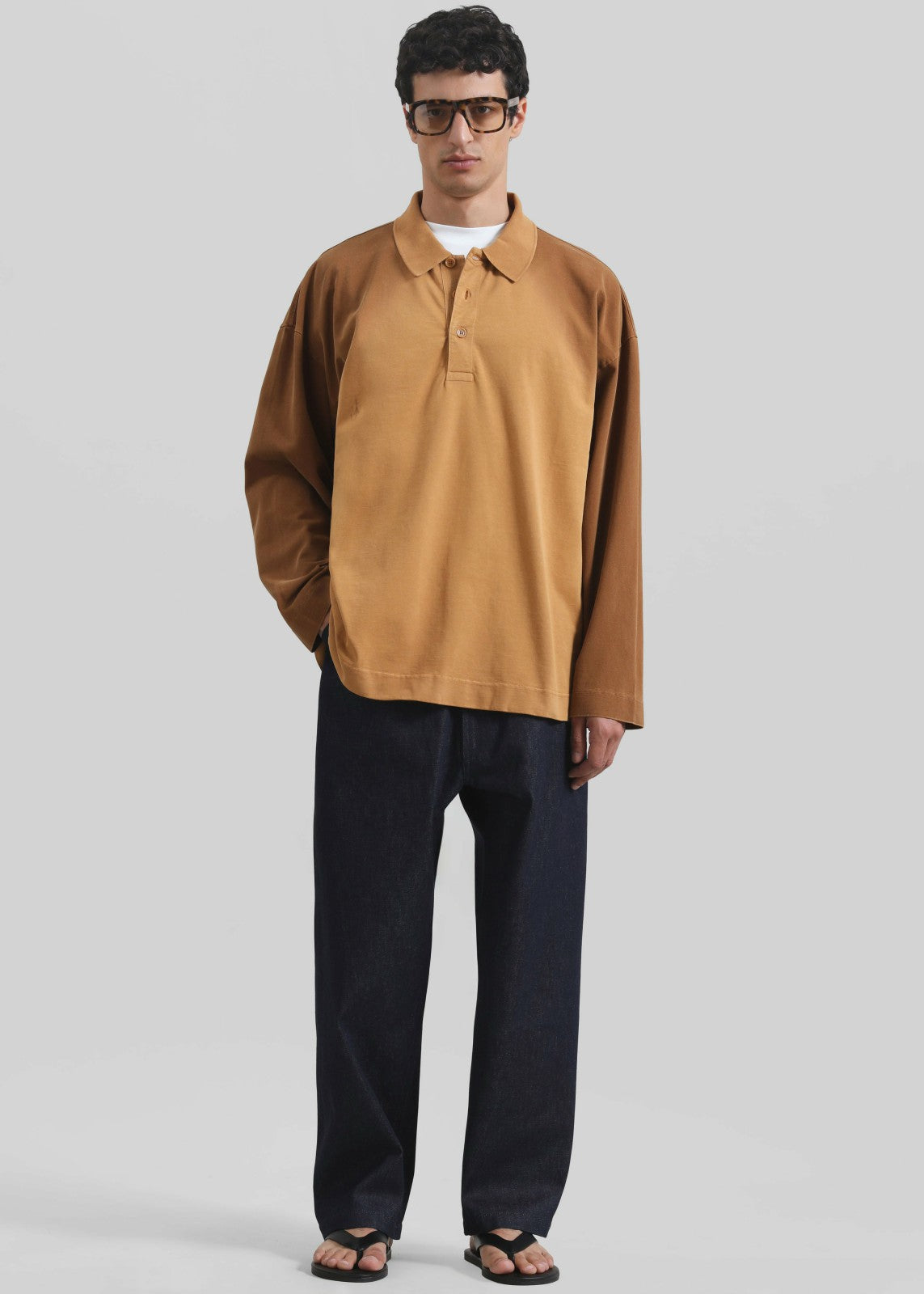 JW Anderson Long Sleeve Rugby Polo - Tobacco