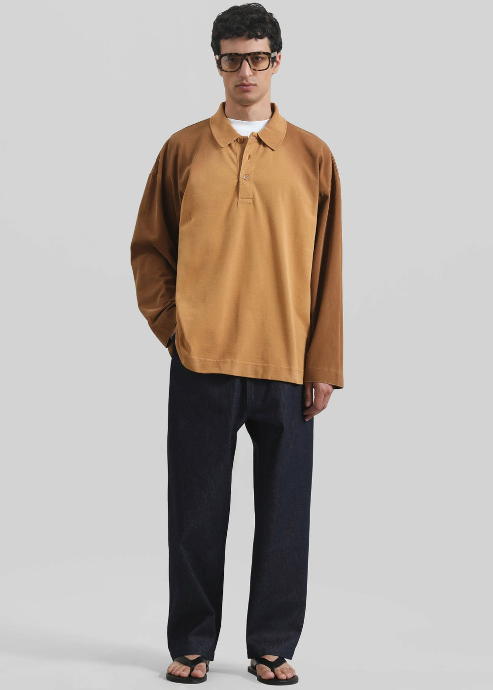 JW Anderson Long Sleeve Rugby Polo - Tobacco