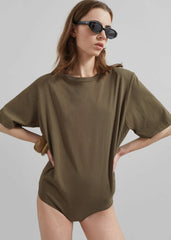 Meida Padded T-Shirt Bodysuit - Khaki