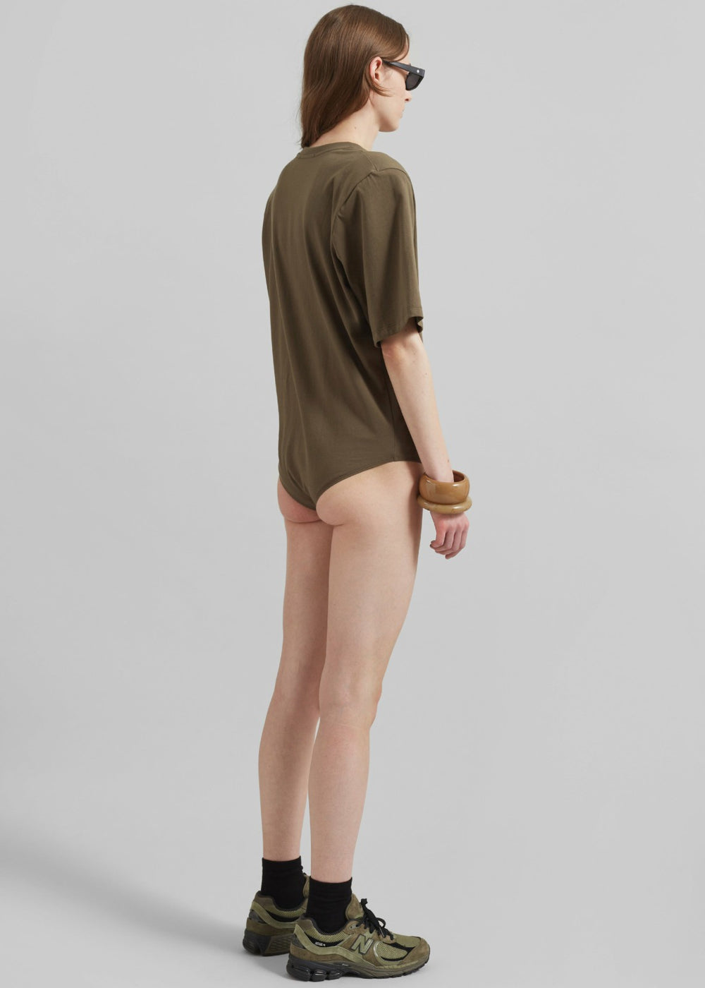 Meida Padded T-Shirt Bodysuit - Khaki