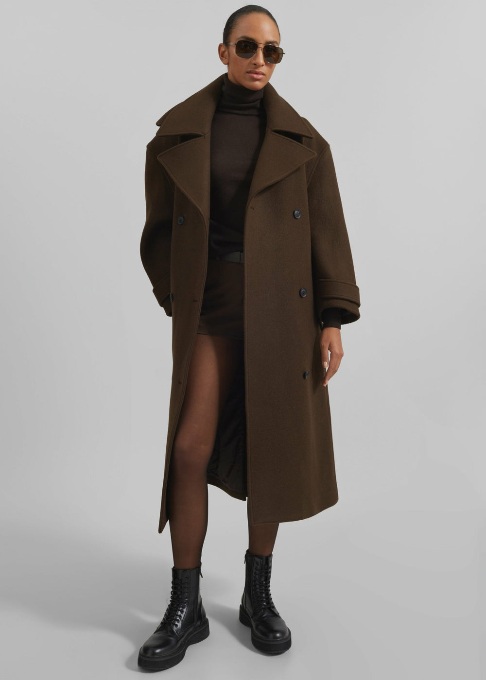 Calbourne Oversized Wool Coat - Brown