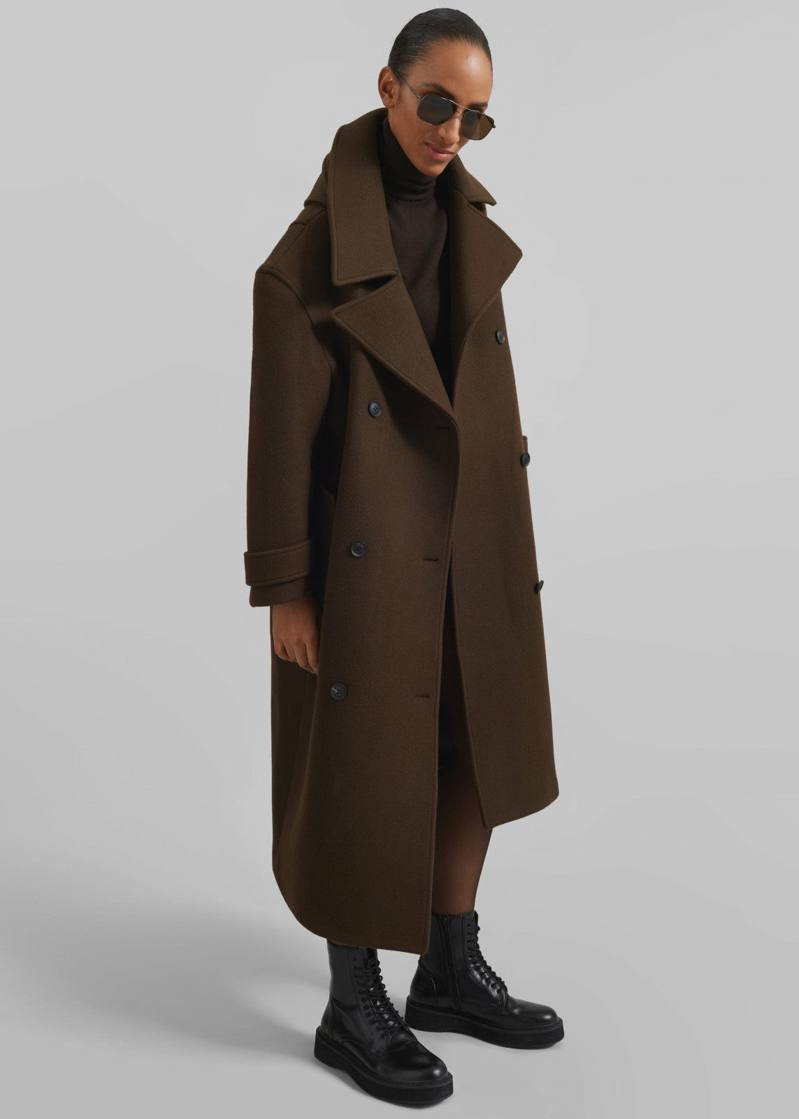 Calbourne Oversized Wool Coat - Brown
