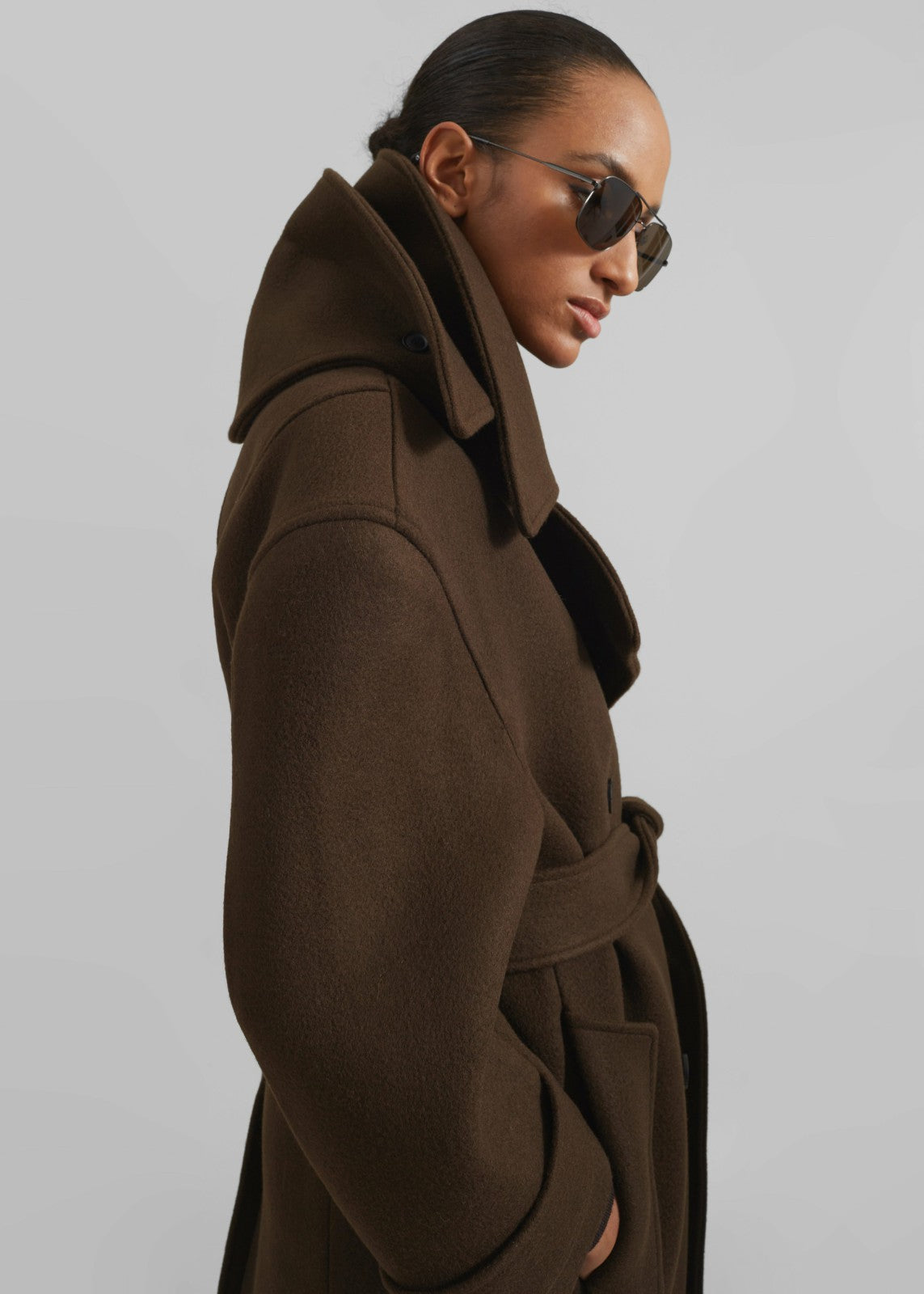 Calbourne Oversized Wool Coat - Brown