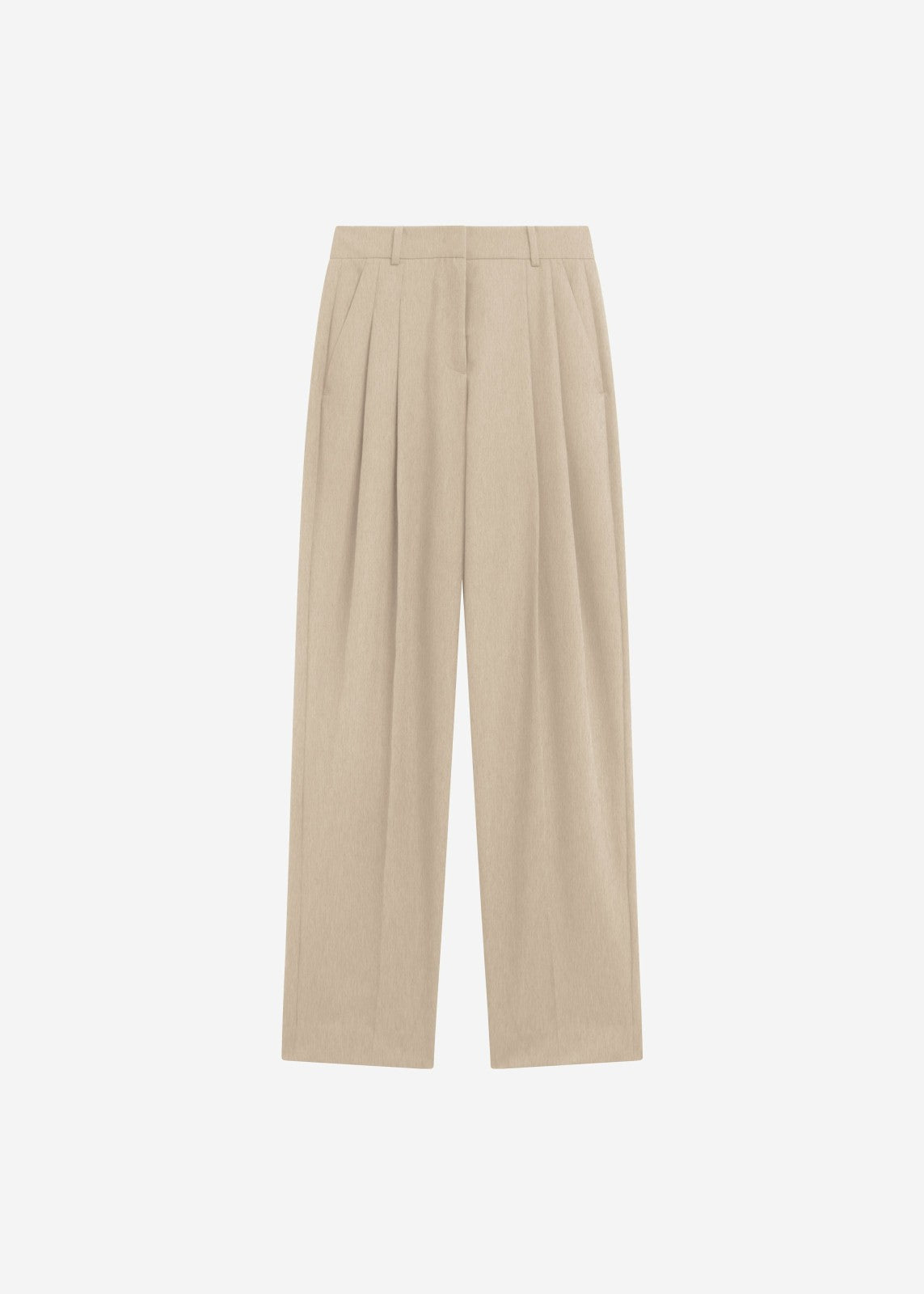 Gelso Pleated Twill Trousers - Beige