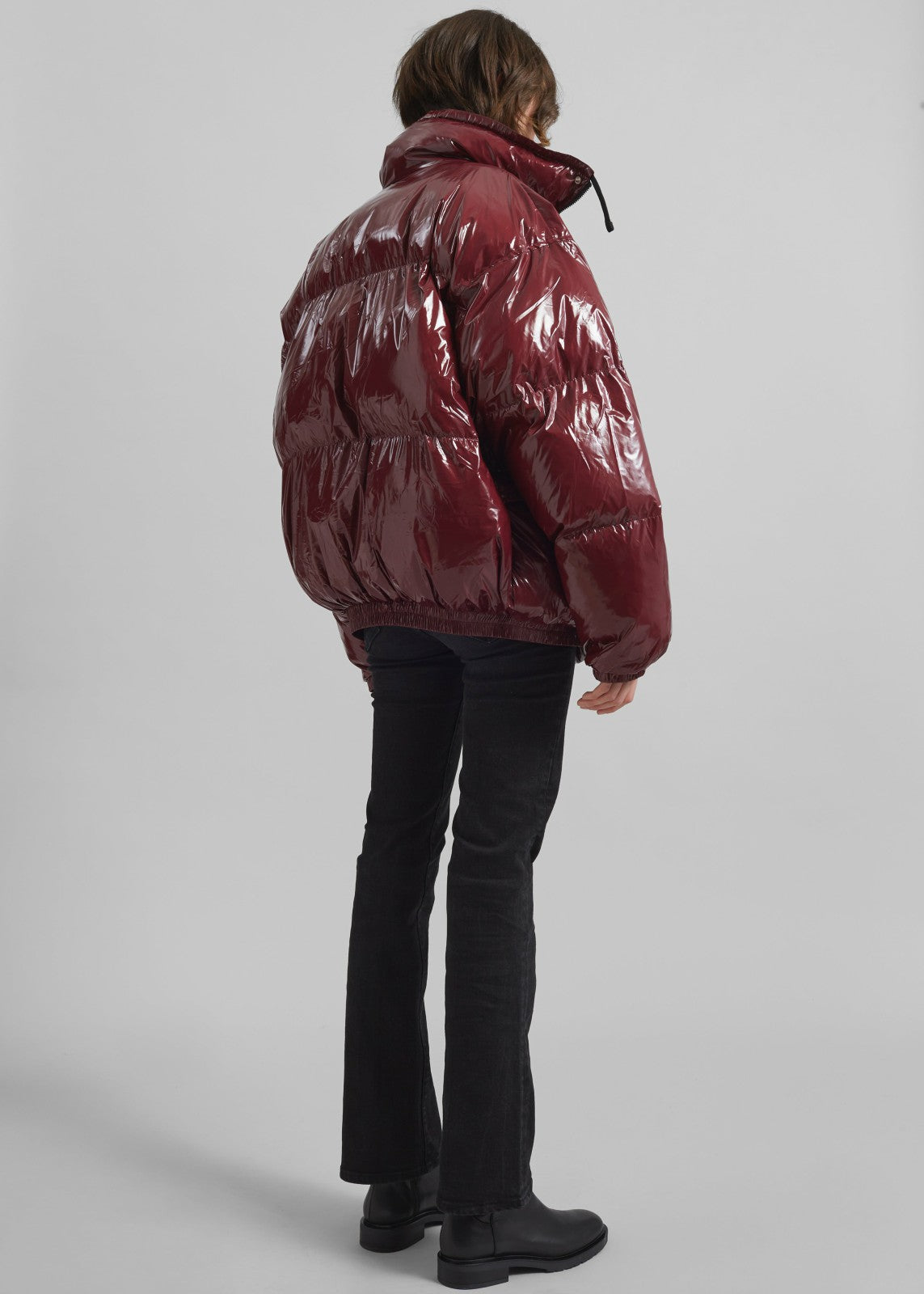 Harrow Glossy Puffer Jacket - Burgundy