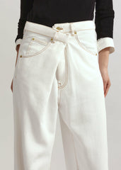 Darkpark Ines Fold Over Denim - Washed White