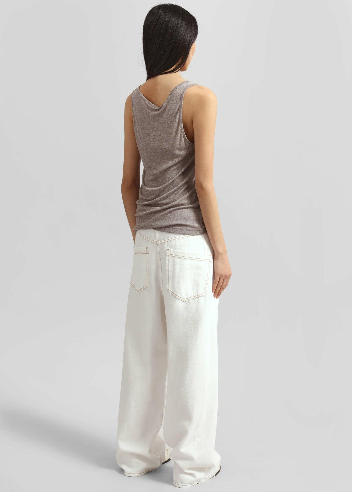 Darkpark Ines Fold Over Denim - Washed White