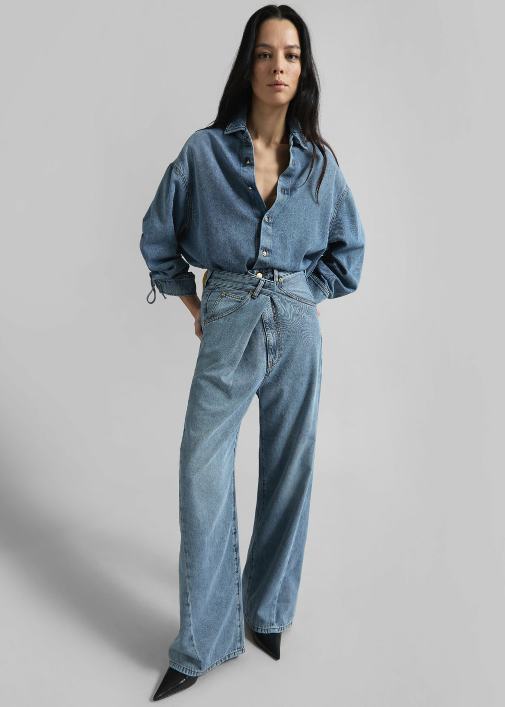 Darkpark Ines Fold Over Denim - San Fran Blue
