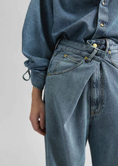 Darkpark Ines Fold Over Denim - San Fran Blue
