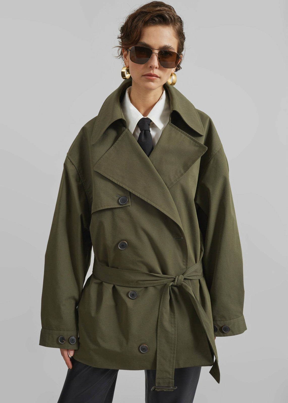 Mavis Oversized Short Trench - Khaki