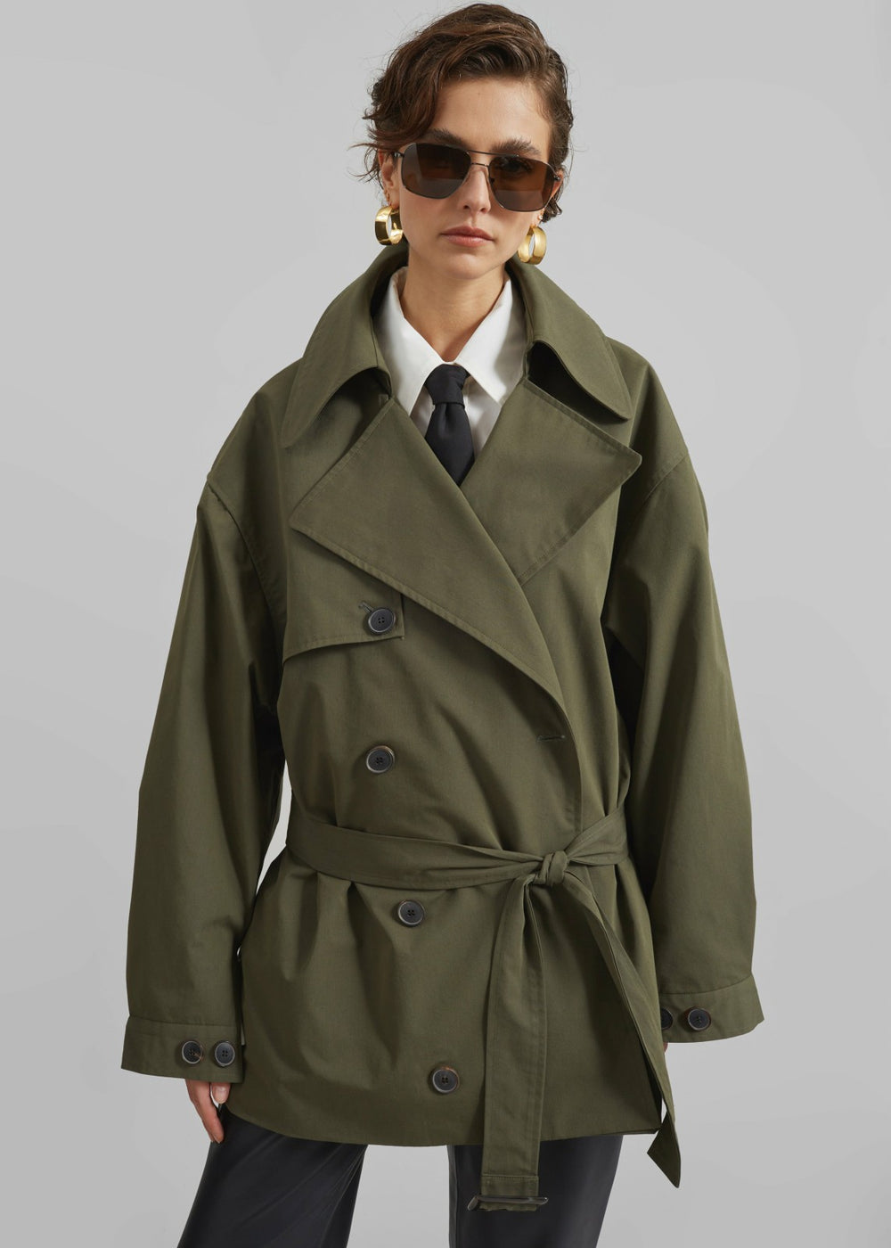 Mavis Oversized Short Trench - Khaki