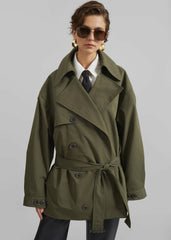 Mavis Oversized Short Trench - Khaki