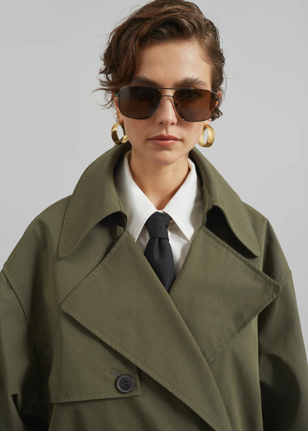 Mavis Oversized Short Trench - Khaki