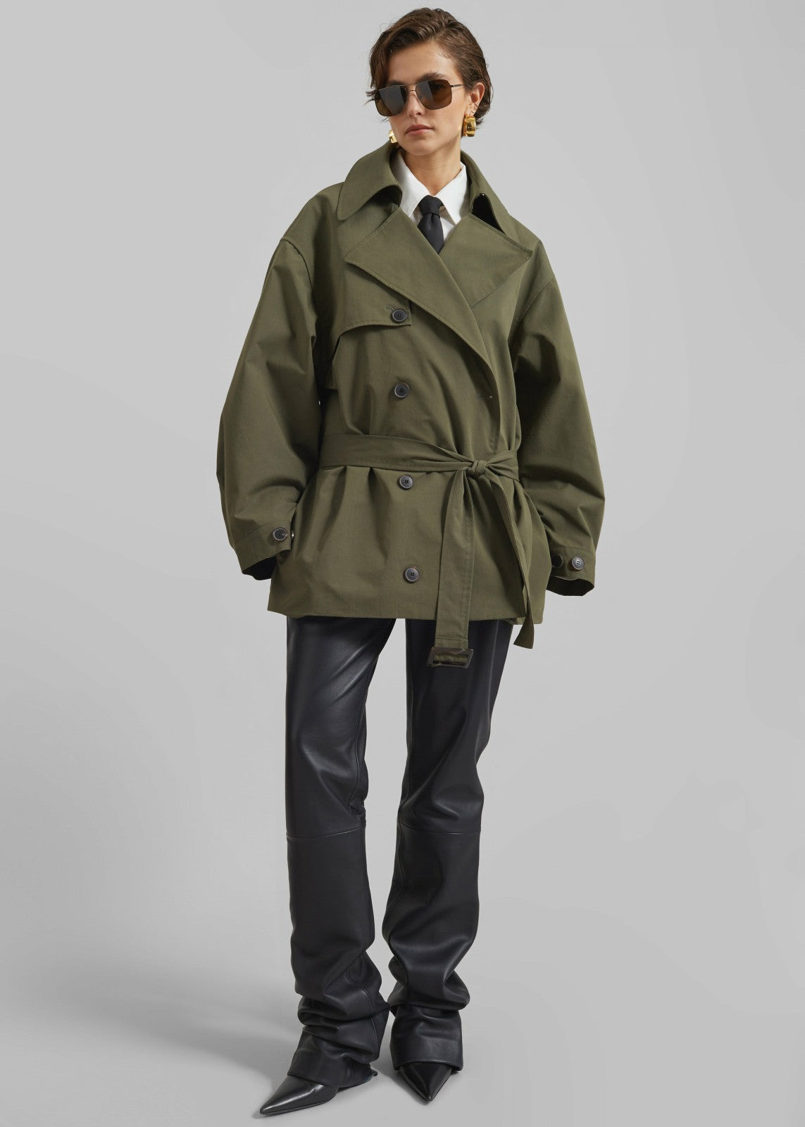 Mavis Oversized Short Trench - Khaki