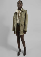 Fennor Suede Jacket - Pale Olive