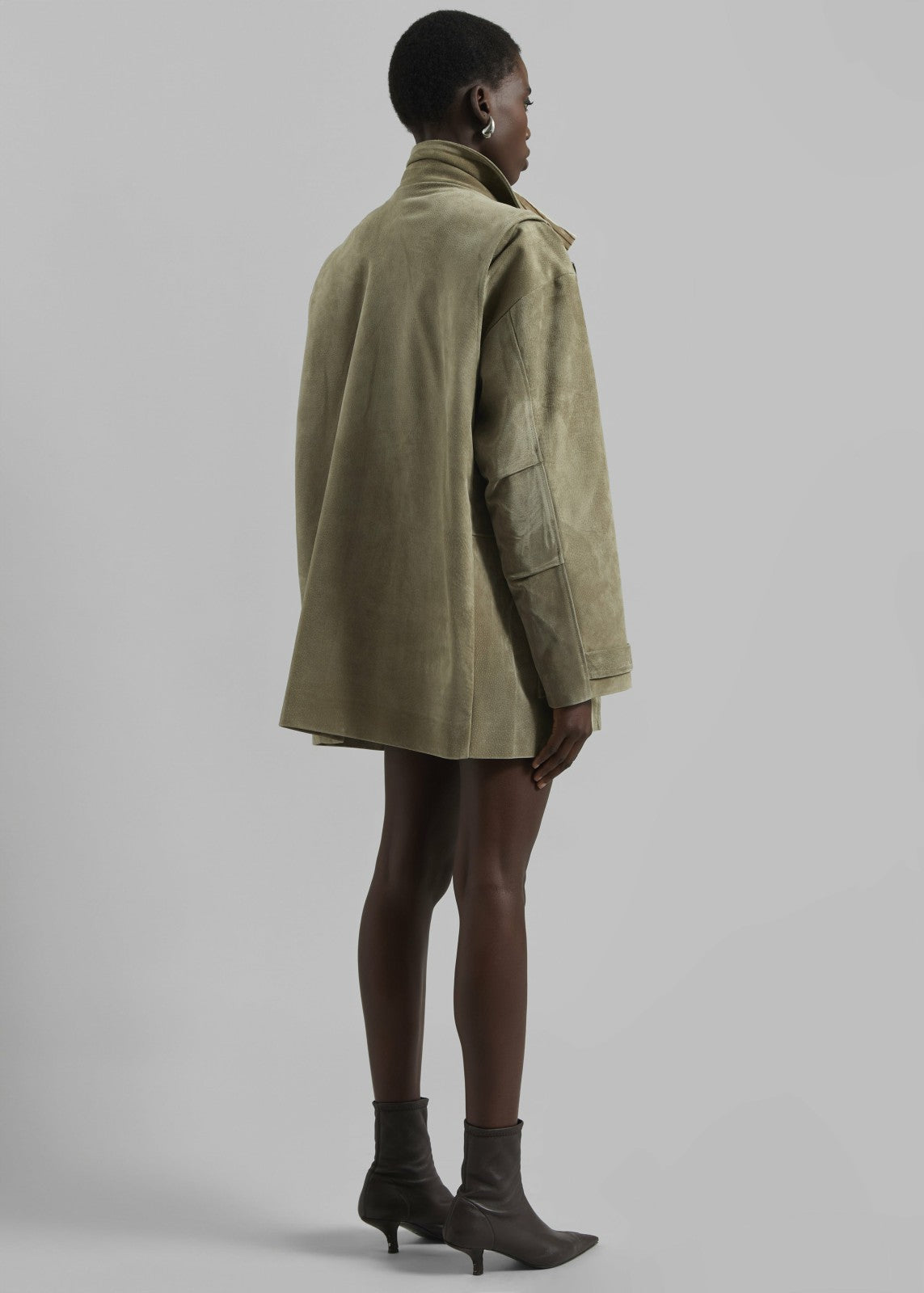 Fennor Suede Jacket - Pale Olive
