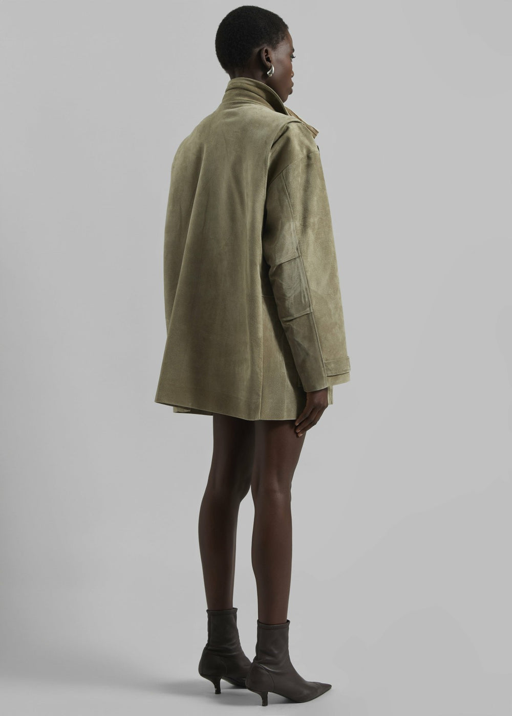 Fennor Suede Jacket - Pale Olive