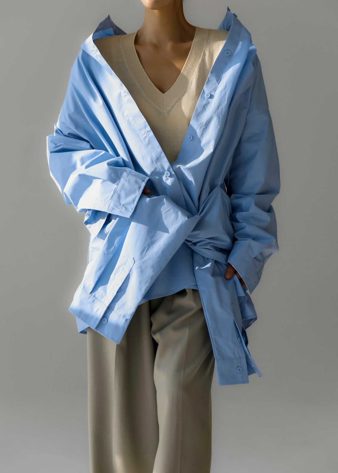 Birkholm Double Sleeve Tie Shirt - Blue