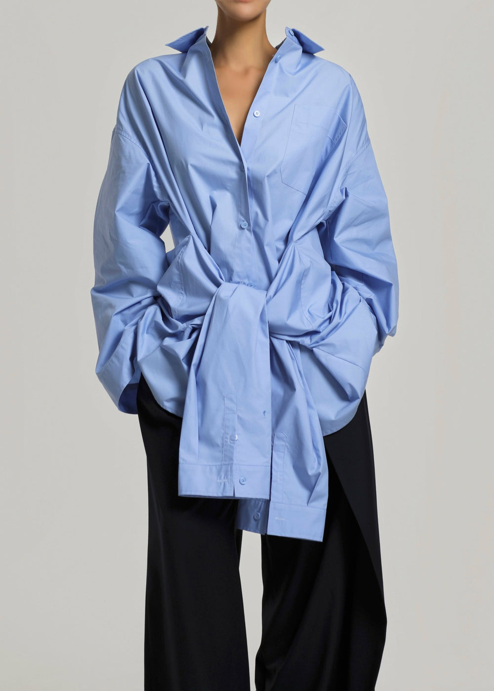 Birkholm Double Sleeve Tie Shirt - Blue