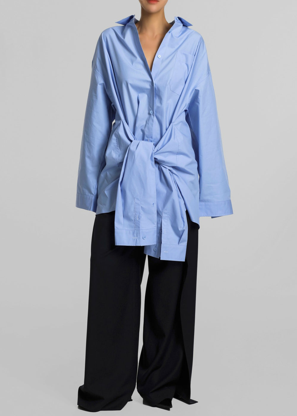 Birkholm Double Sleeve Tie Shirt - Blue