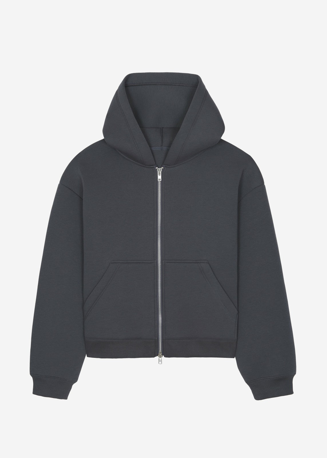 Calder Neoprene Zip-Up Hoodie - Grey