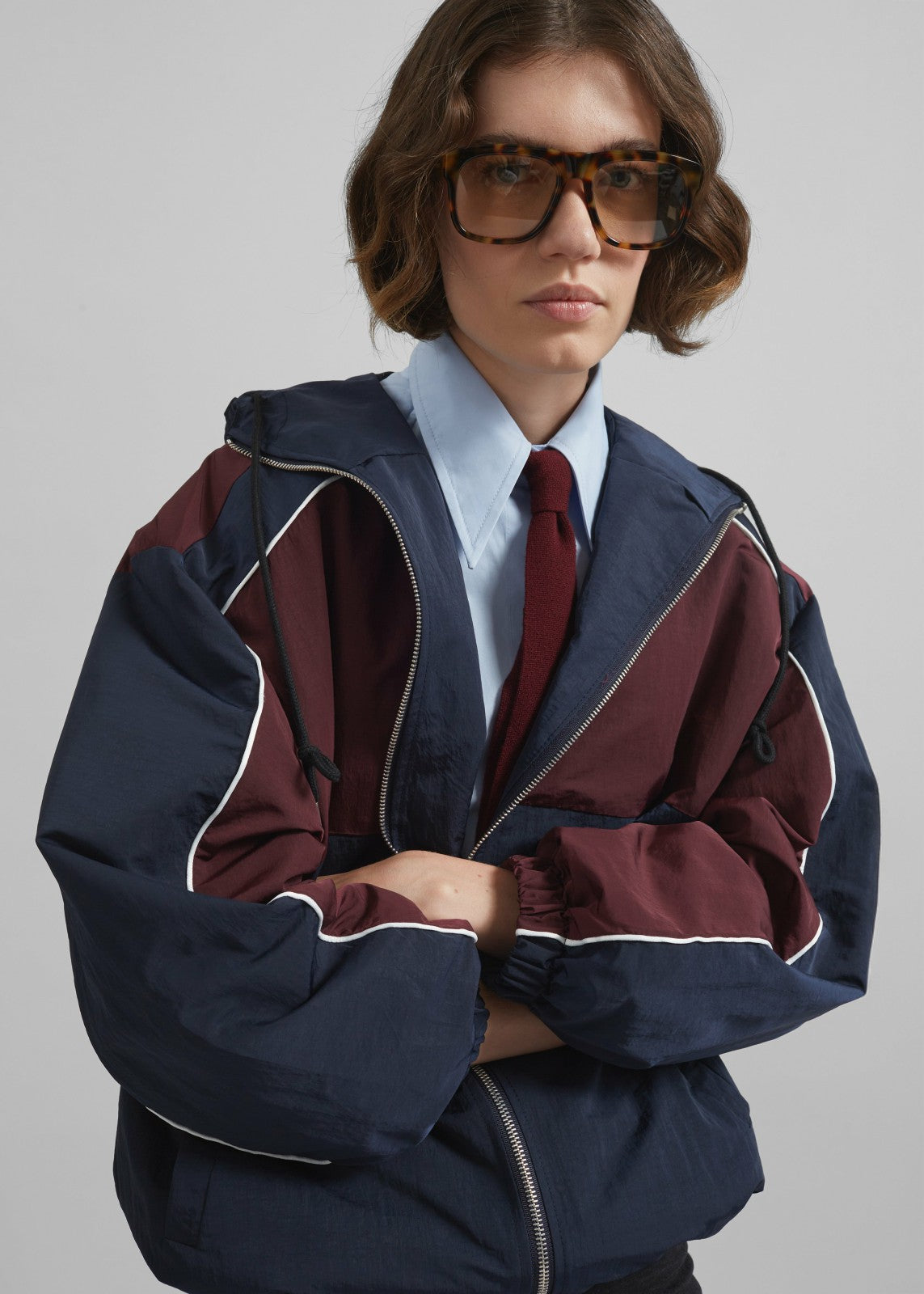 Bromley Colorblock Track Jacket - Navy