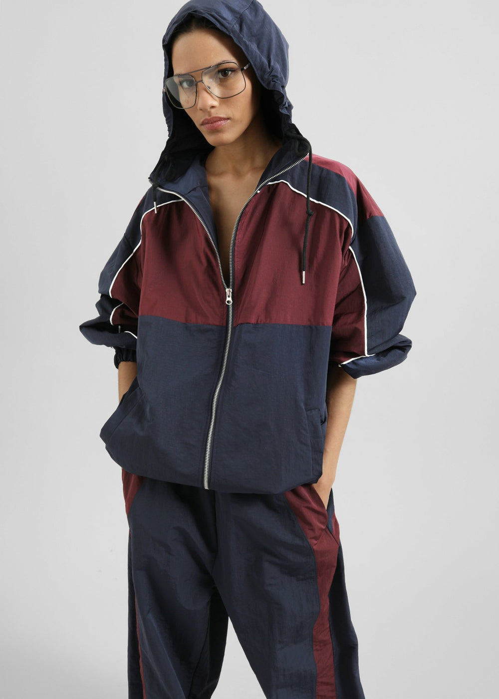 Bromley Colorblock Track Jacket - Navy
