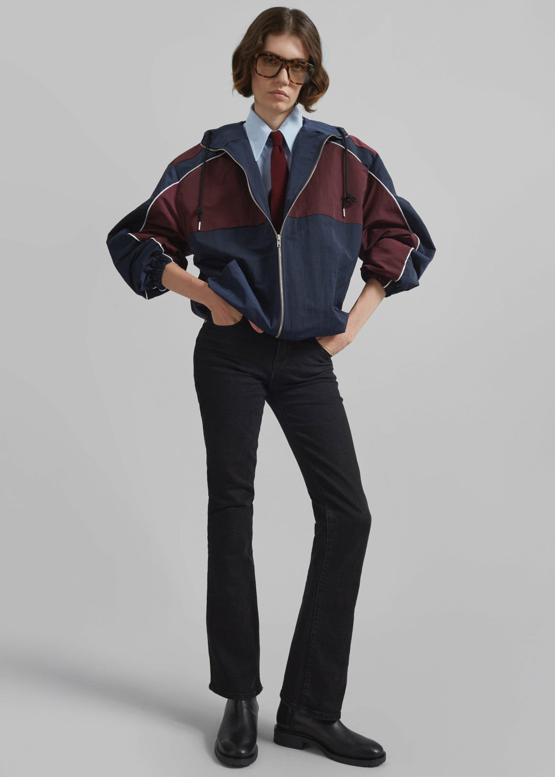 Bromley Colorblock Track Jacket - Navy