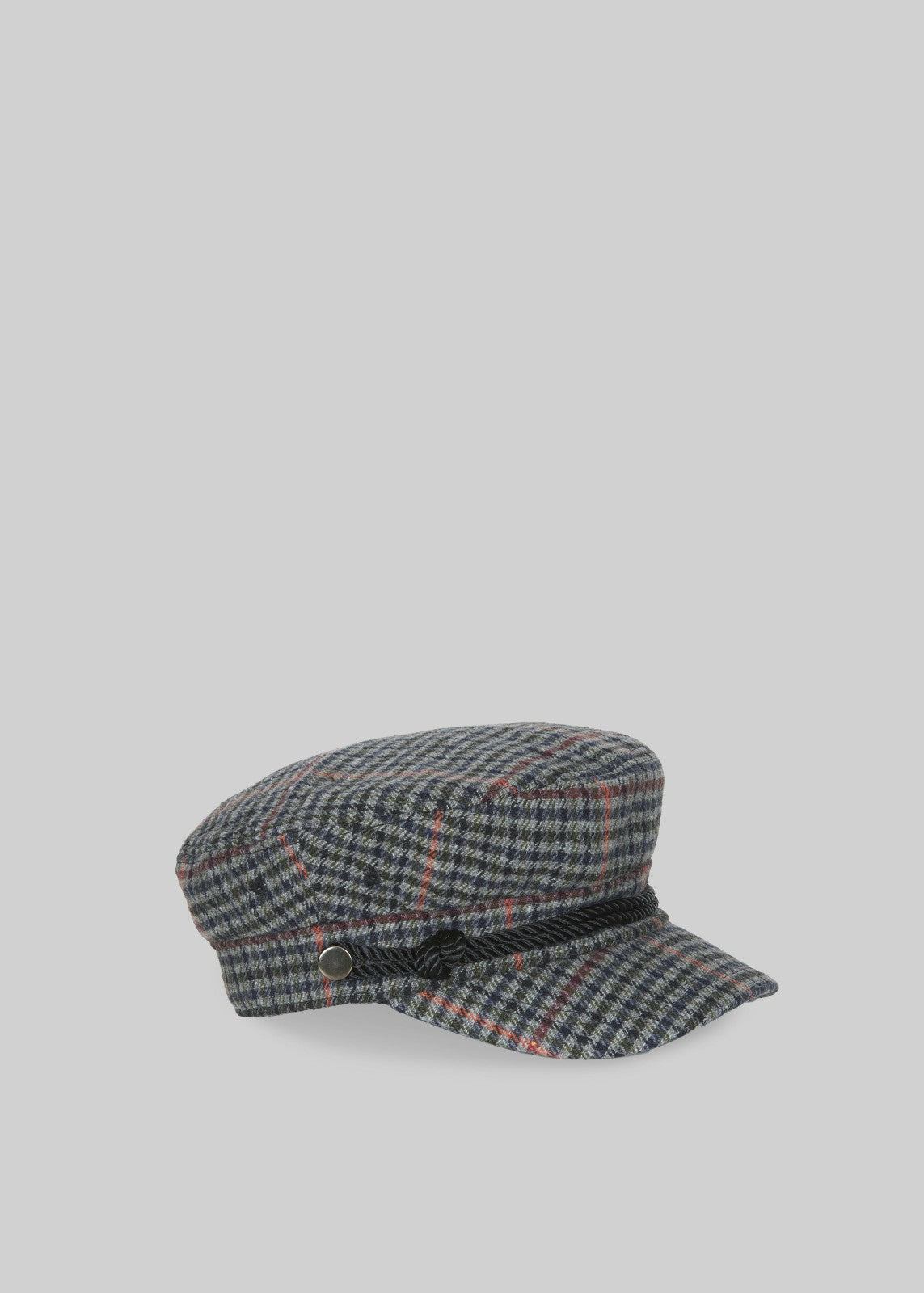Chesney Plaid Baker Boy Cap - Grey