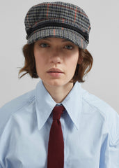 Chesney Plaid Baker Boy Cap - Grey