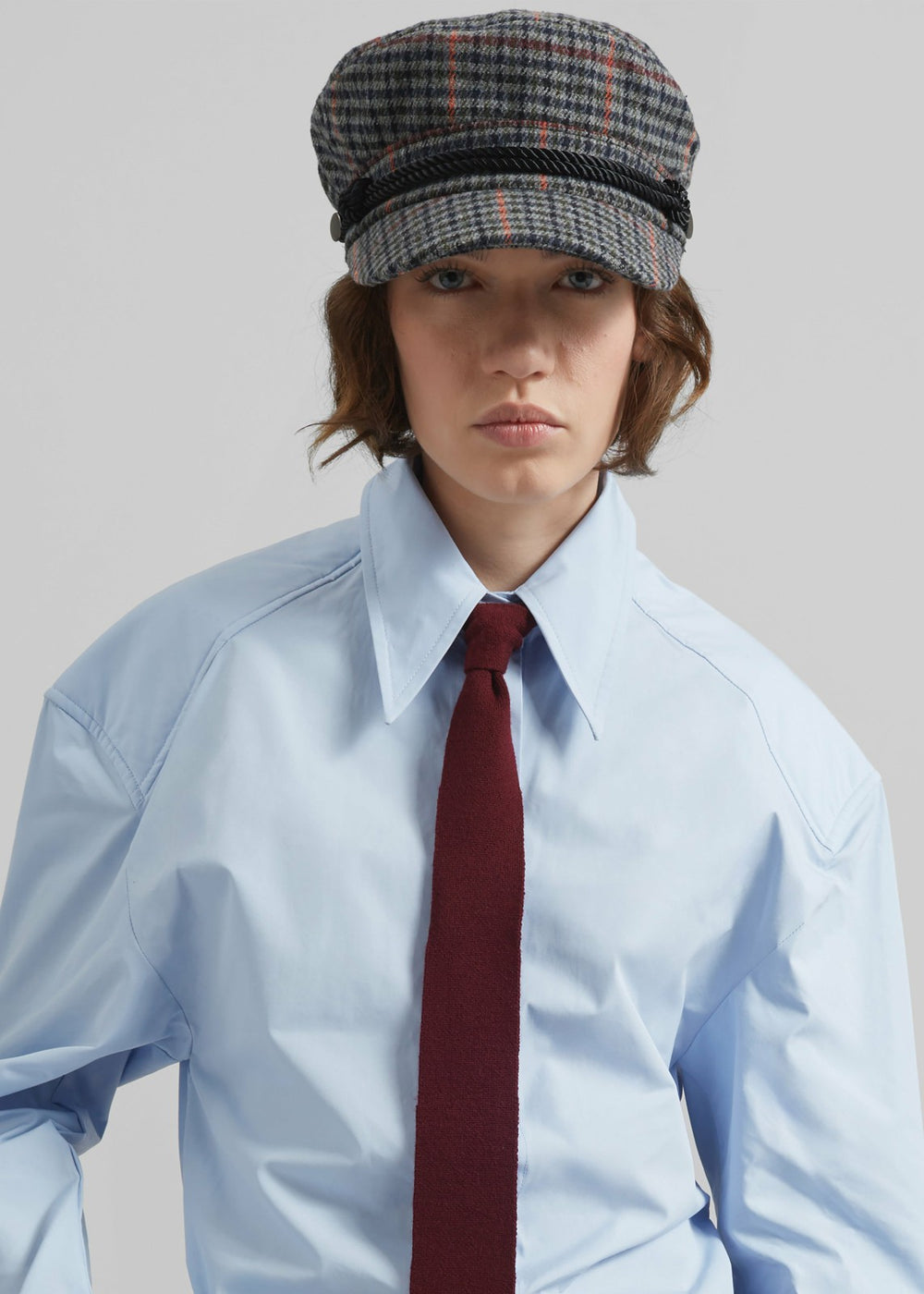 Chesney Plaid Baker Boy Cap - Grey