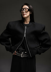 Glane Padded Wool Bomber Jacket - Black