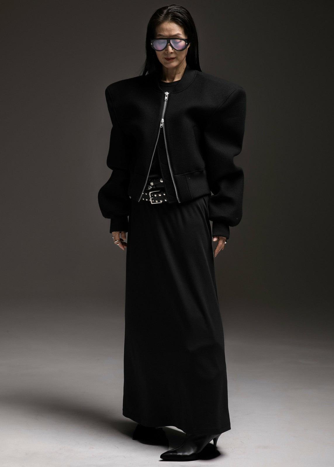 Glane Padded Wool Bomber Jacket - Black