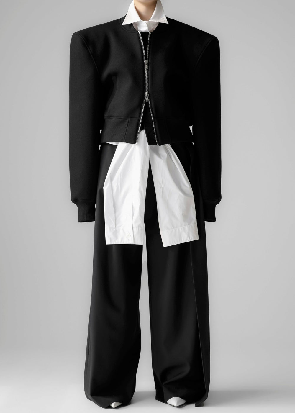 Glane Padded Wool Bomber Jacket - Black