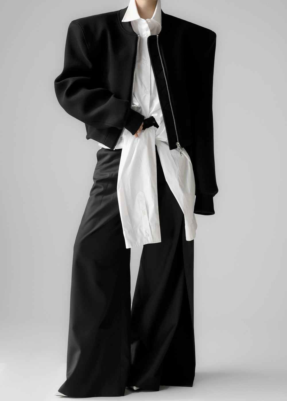 Glane Padded Wool Bomber Jacket - Black