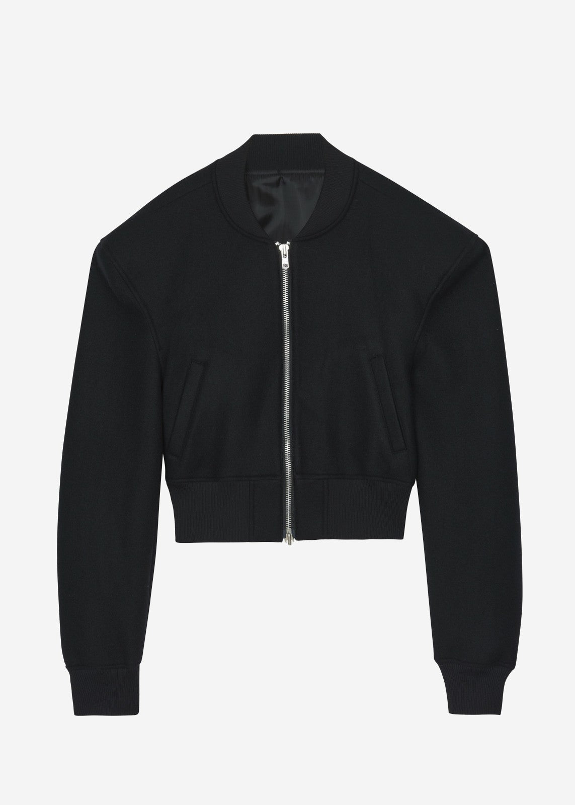 Glane Padded Wool Bomber Jacket - Black
