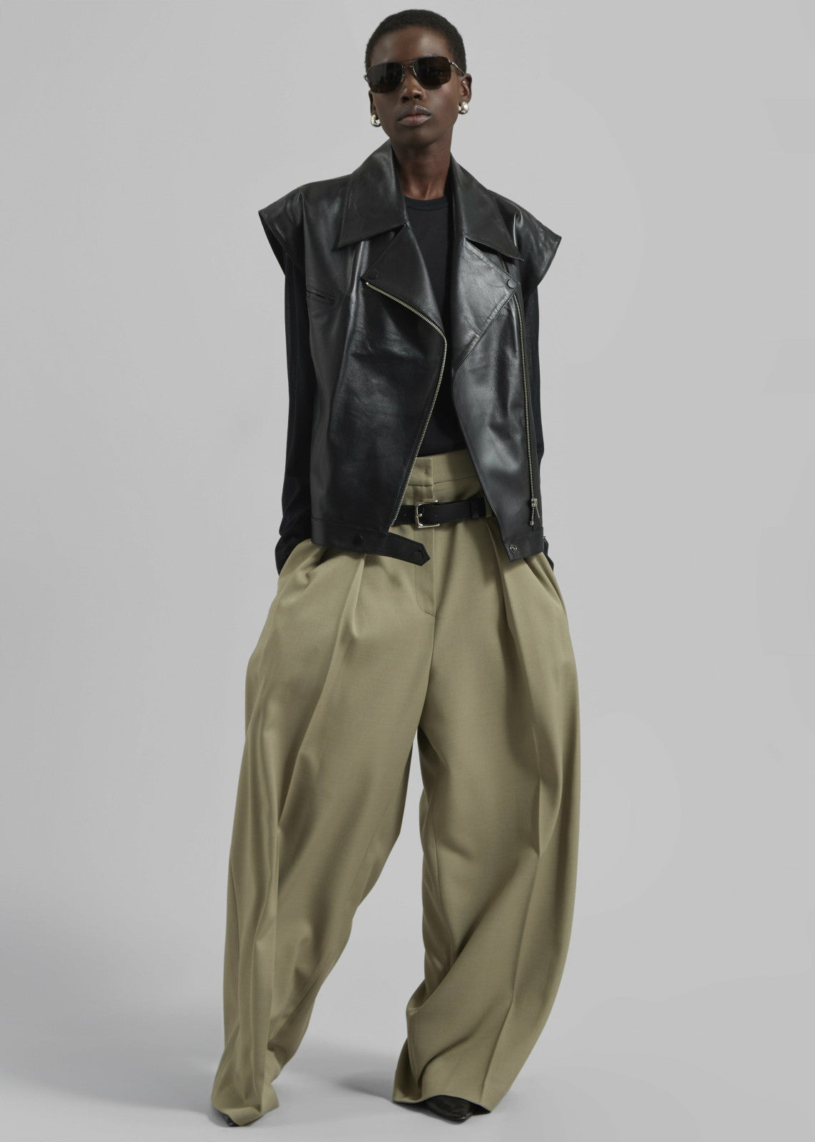 Cetina Leather Vest - Black