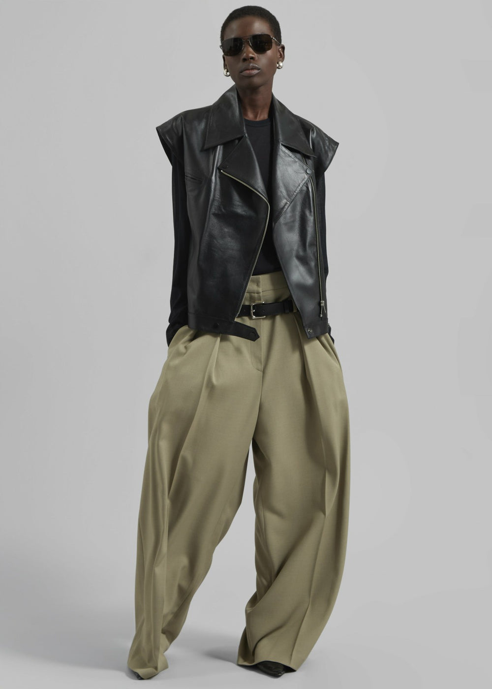 Cetina Leather Vest - Black