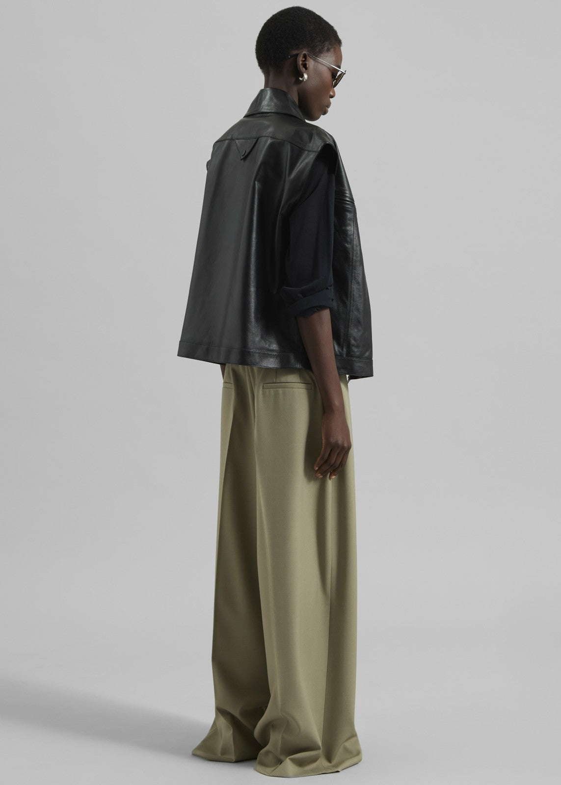 Cetina Leather Vest - Black