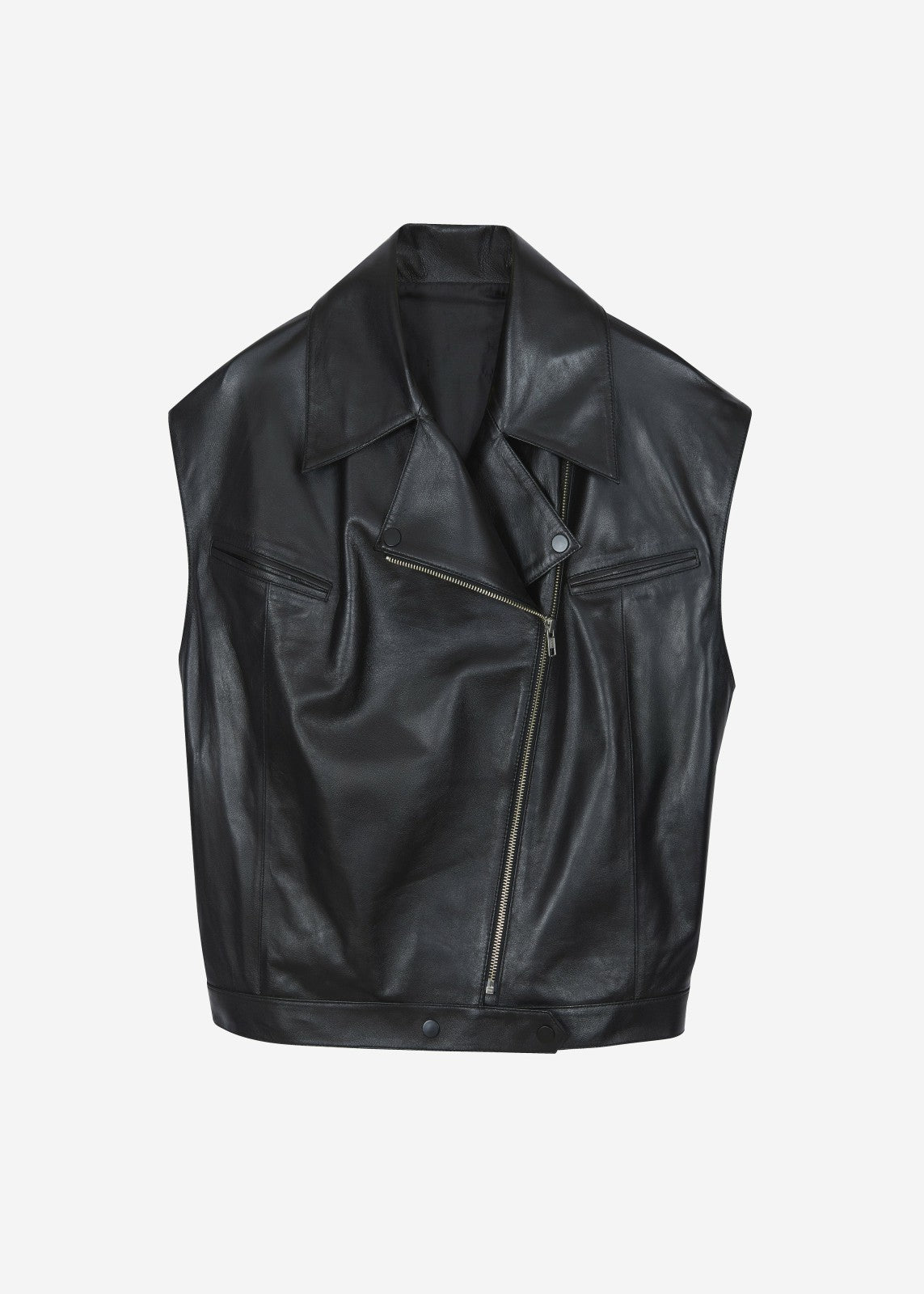 Cetina Leather Vest - Black