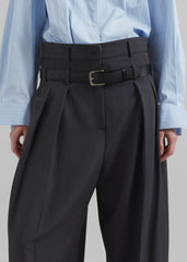 Hobart Double Belt Loop Trousers - Dark Grey