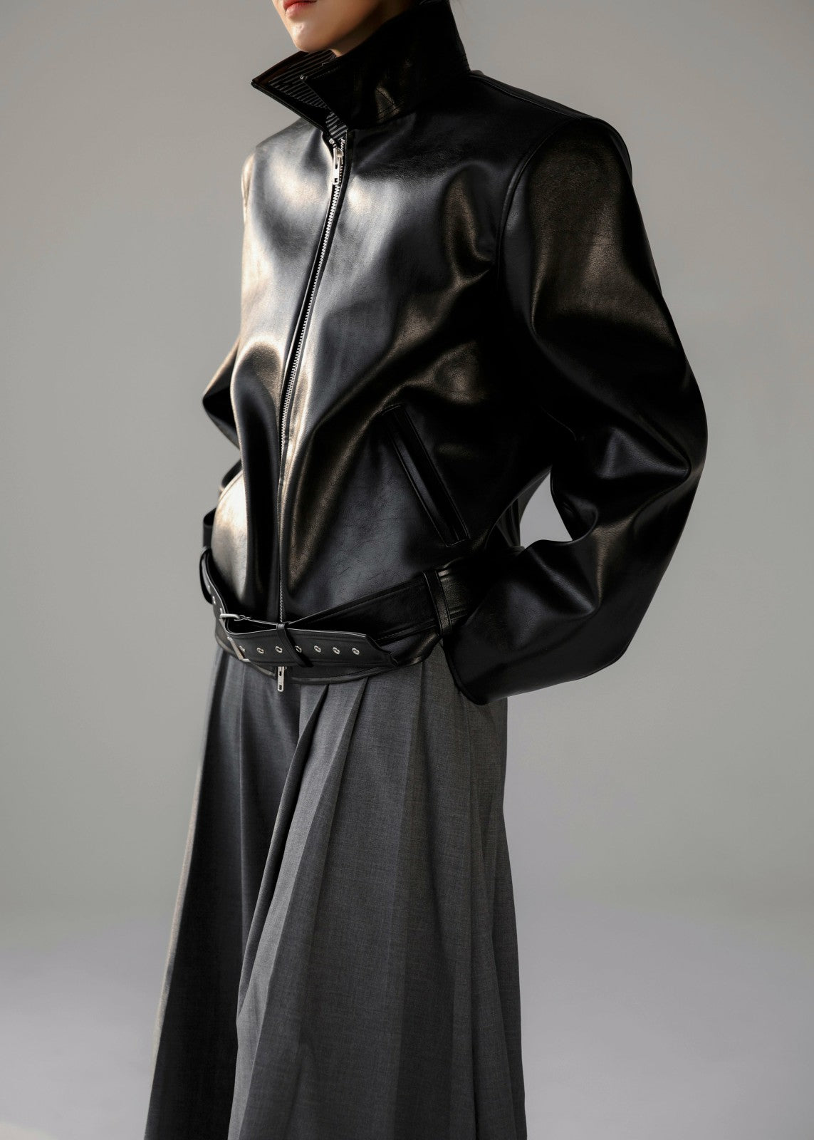 Norbury Faux Leather Jacket - Black
