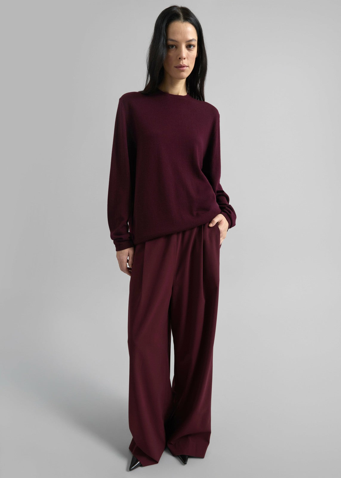 Neva Wide Trousers - Burgundy