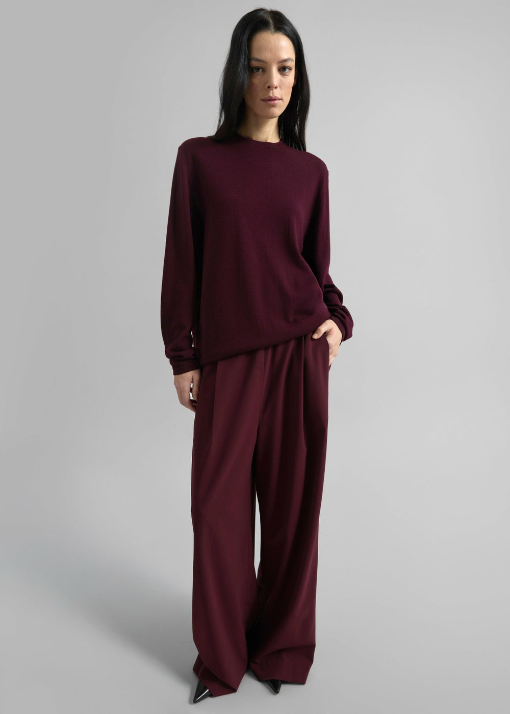 Neva Wide Trousers - Burgundy