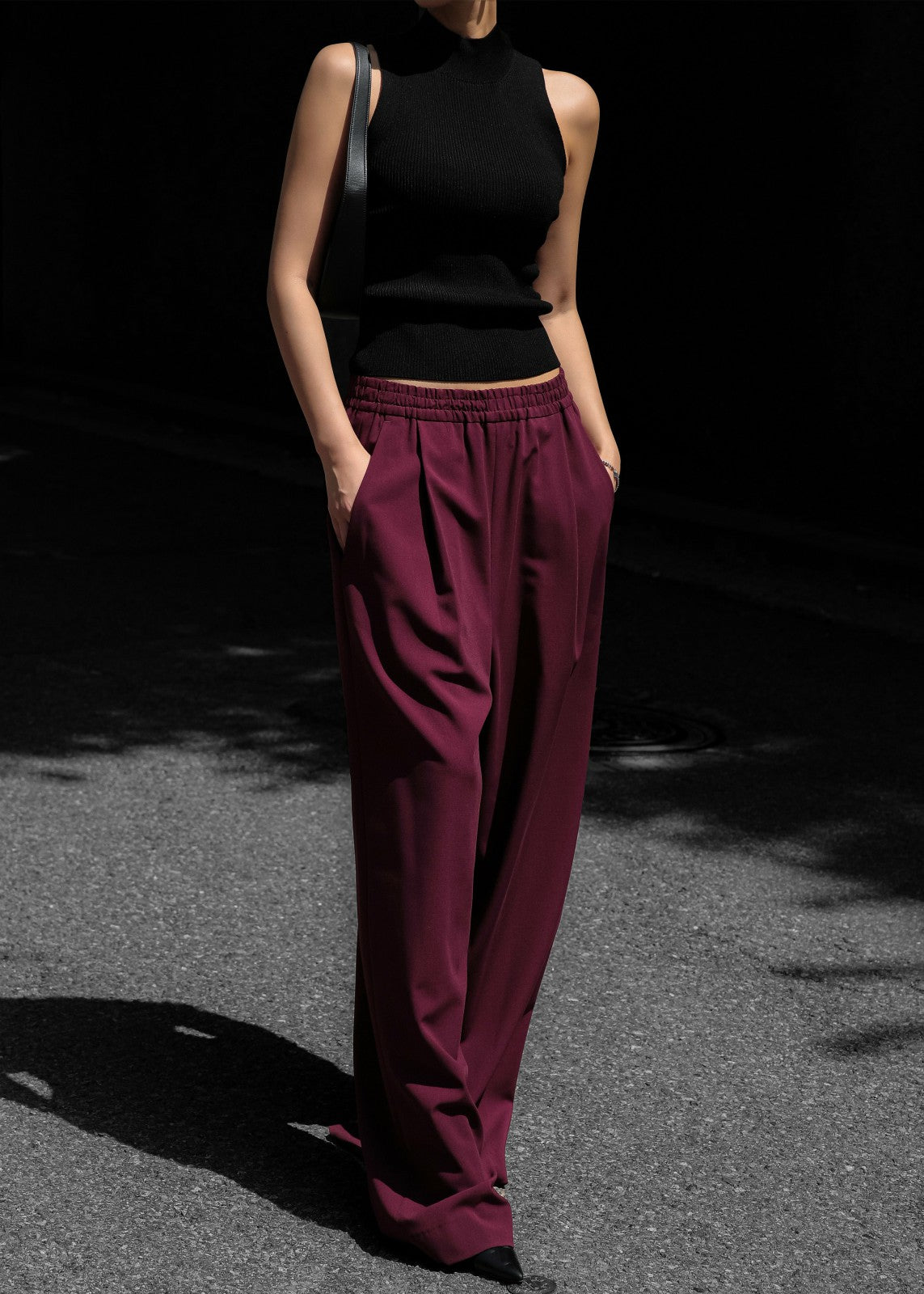 Neva Wide Trousers - Burgundy
