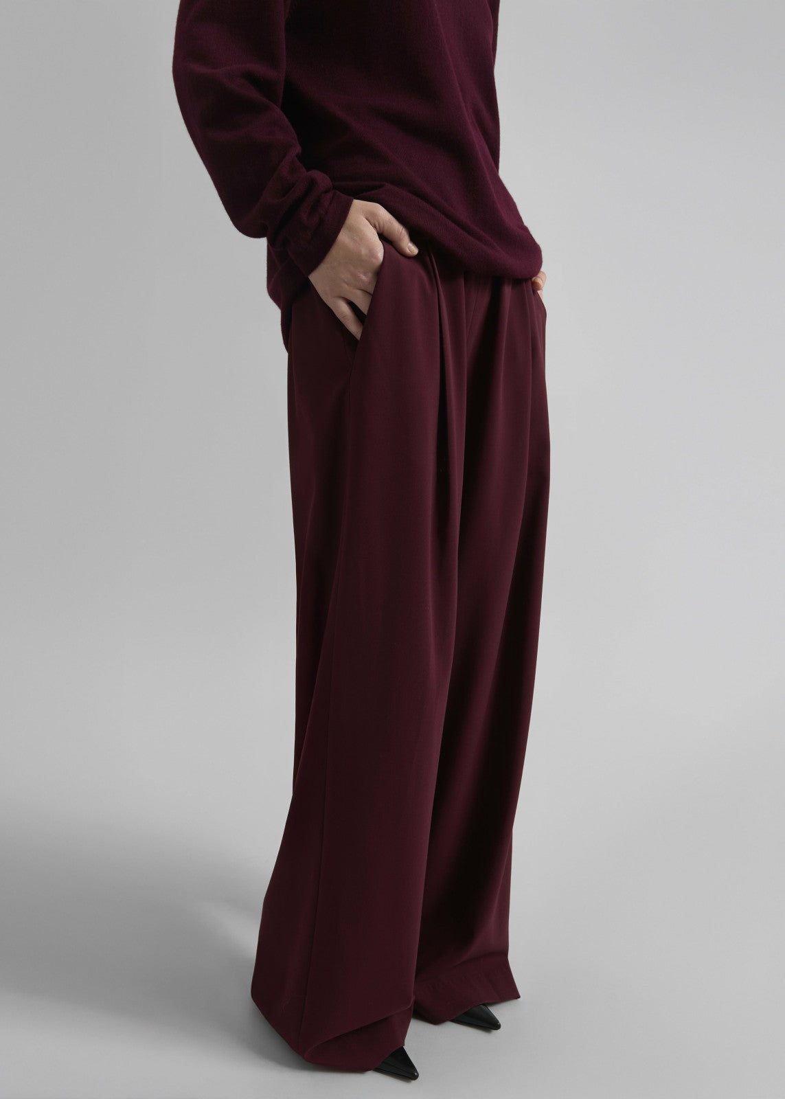 Neva Wide Trousers - Burgundy