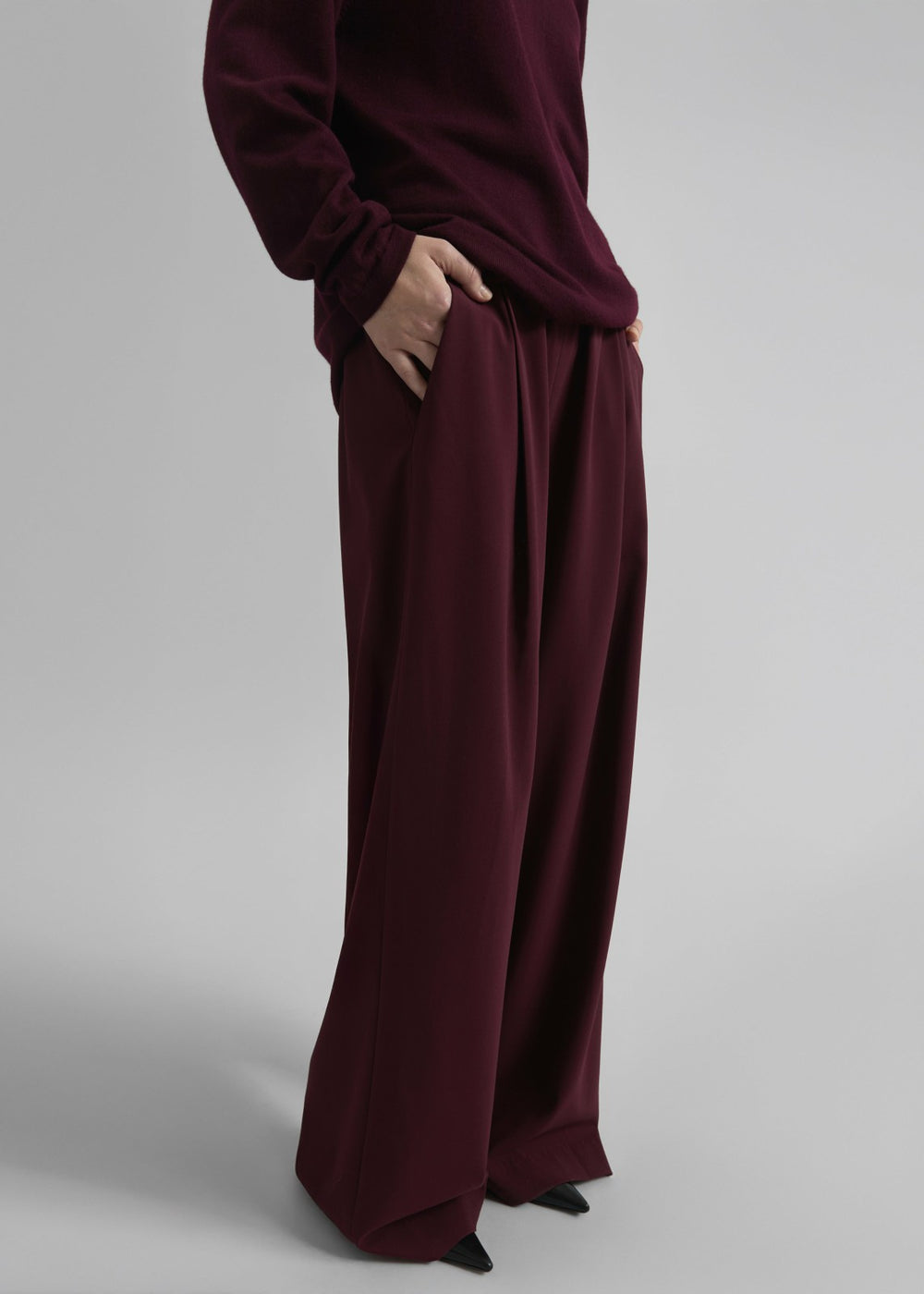 Neva Wide Trousers - Burgundy