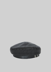 Obacka Faux Leather Beret - Black