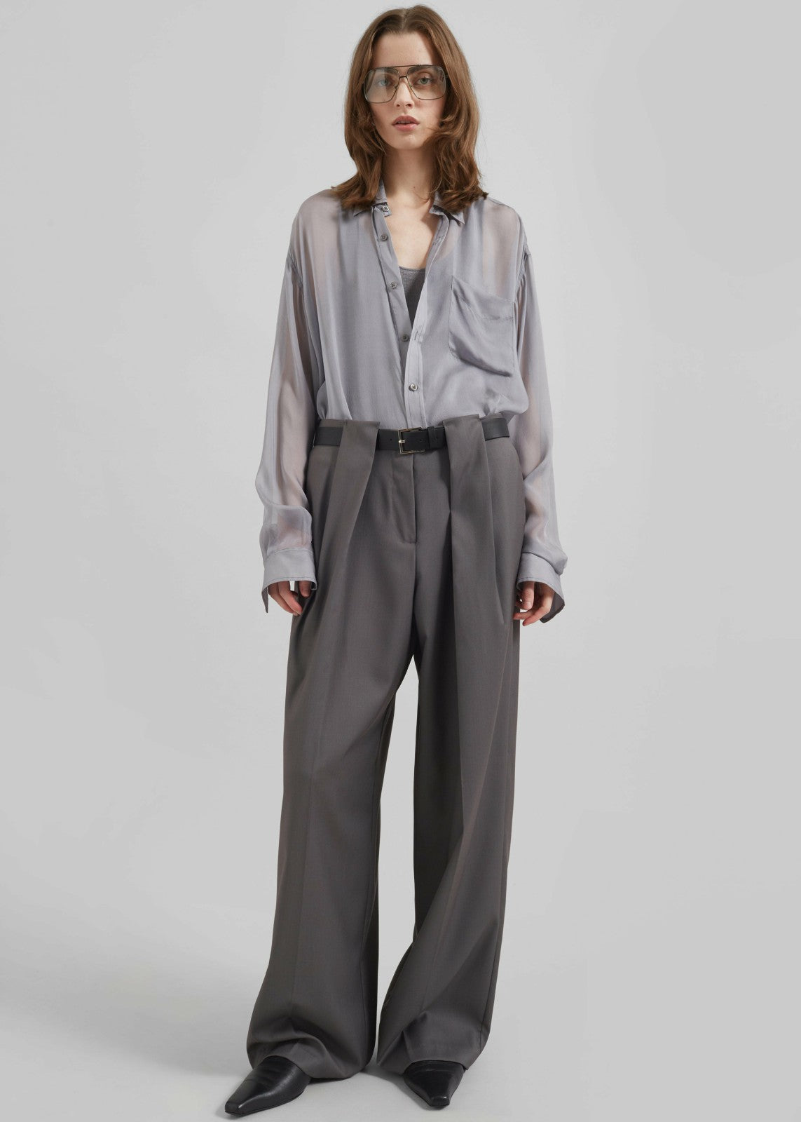 Orsay Pleated Trousers - Dark Grey